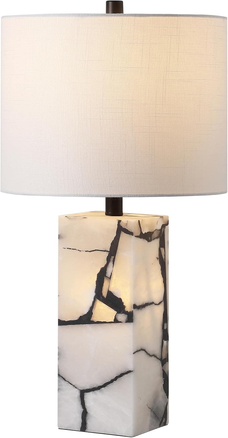 Black/White Modern Alabaster Table Lamp 