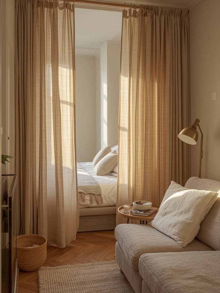 Curtain Room Divider Ideas: Create Privacy and Style in a Small Studio Apartment