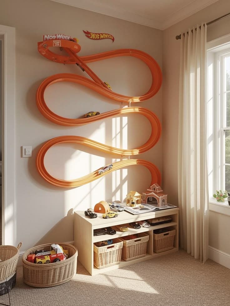 Kids Playroom Wall Ideas: Create a Fun Hot Wheels Display That Encourages Play and Organization